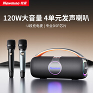 紐曼N500無(wú)線(xiàn)藍牙音箱廣場(chǎng)舞音響家庭KTV套裝戶(hù)外大音量便攜式大功率低音炮雙麥
