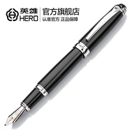 英雄（HERO）鋼筆男女美工銥金鋼筆仁義禮智信盒裝美工彎尖墨水筆8001 美工筆純黑