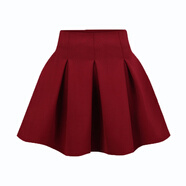 MODX香港女裝2024秋冬新款太空棉半身裙蓬蓬裙高腰百褶短裙顯瘦打底字 酒紅色 M