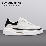Anthony Miles板鞋時(shí)尚百搭牛皮小白鞋潮流韓版厚底運(yùn)動(dòng)休閑男鞋 米白色 39
