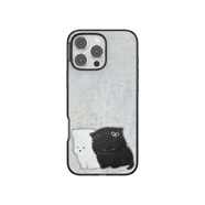 PopSockets【毛絨故事·手機殼】PopSockets泡泡騷磁吸氣囊支架防摔手機殼適用蘋(píng)果iPhone16/15 小狗 小貓 黑白貼貼 iPhone 15 Pro