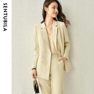 尚都比拉面試小西裝女外套2025春裝新款職業(yè)裝套氣質(zhì)簡約風休閑通勤小西服 治愈黃西裝外套 M