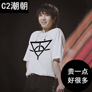C2潮朝華晨宇同款衣服短袖T恤花花火星演唱會(huì )潮牌ins粉絲應援服純棉學(xué)生 白色3 XL（180/160-179斤）