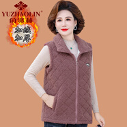 俞兆林（YUZHAOLIN）媽媽冬裝羊羔毛馬甲背心2025秋冬新款中老年女裝寬松加絨保暖坎肩 豆沙 XL (參考90-105斤)