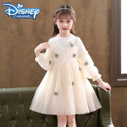 迪士尼（Disney）女童連衣裙2024春秋新款裙子春裝5-12歲兒童公主裙小女孩童裝女