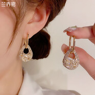 蘭卉銘鏤空精致高級感名媛風(fēng)滿(mǎn)鉆水滴一款兩戴耳扣女小眾設計感時(shí)尚耳環(huán)