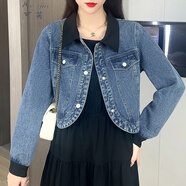 可茵（Keyin）連衣裙女裝2025年春季新款套裝女減齡牛仔外套小個子背心裙子女潮 8845牛仔長袖外套 XL
