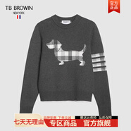 TB BROWIN湯姆tb圓領毛衣情侶款小狗圖案暖男風紳士休閑套頭情侶針織衫衣服 灰色. 2XL 4