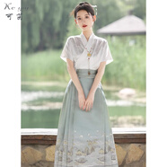 可茵（Keyin）馬面裙全套連衣裙套裝女裝2025年夏季新款新中式國風(fēng)改良漢服裙子 1147上衣+馬面裙 L