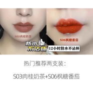 蘭奕小金管不沾杯口紅防水不掉色肉桂奶茶色霧面啞光滋潤素顏鎖色細管 熱門兩支裝S03+S06