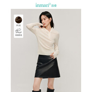 茵曼（INMAN）復(fù)古PU皮半身裙2025春秋季女裝新款小個子顯瘦高腰A字包臀皮裙 午夜黑 M