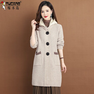 啄木鳥(niǎo)（TUCANO）羊.毛衫外套女2026秋冬款洋氣時(shí)尚外穿大尺碼加厚中長(cháng)款毛衣開(kāi)衫 米白色 4XL(建議150-165斤)