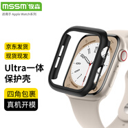 MSSM 適用蘋(píng)果手表保護(hù)殼Apple iwatch s9/8/SE邊框硬殼防摔防刮半包保護(hù)殼S6/5/4/SE·40mm 黑色+透明
