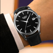 KASSAW卡梭名表瑞士認(rèn)證手表男機械表男士全自動商務(wù)超薄簡約防水腕表 K861G.銀殼黑面黑帶【進(jìn)口機芯】