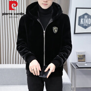 皮爾卡丹品牌輕奢高檔2024金貂絨外套男冬季連帽仿貂絨夾克男感派克服 888金牛(后背純色) M 建議90-115斤