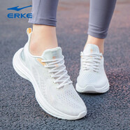 鴻星爾克女鞋秋冬新款網(wǎng)面透氣跑步鞋女款媽媽鞋子紅星正品女士輕便運動(dòng)鞋 橡芽白/果凍橙-3175 35