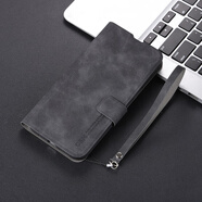 佩諾蘋果6P/7P/8Plus手機(jī)殼iPhone6s/7/8翻蓋式保護(hù)套全包內(nèi)軟殼防摔插卡支架男女款 【膚感翻蓋搭扣】黑色+掛繩 iPhone 6p/6s plus版本