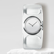 ISSEY MIYAKE三宅一生手表女22mm白表盤透明表帶手鐲式石英手表SILAW001