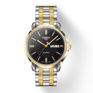 天梭（TISSOT）【全國聯(lián)?！咳鹗渴直?恒意系列雙日歷鋼帶自動機械男士腕表 黑盤鋼帶 T065.430.22.051.00