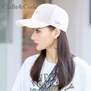 Carfie&Code香港潮牌新款棒球帽子女款字母彎檐鴨舌帽刺繡休閑百搭時(shí)尚遮陽(yáng)帽 161白色