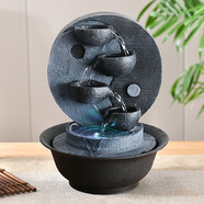 流水閣 簡約客廳流水噴泉擺設(shè)風(fēng)水球水景工藝品辦公桌面擺件喬遷開業(yè)禮 2337：21*21*28
