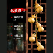 泰山慈航閣天然葫蘆串掛件真家居門對(duì)門口客廳陽(yáng)臺(tái)裝飾品藤編臥室大小汽車 小號(hào)4-6厘米葫蘆五福臨門（5個(gè)