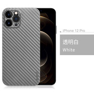 麥麥米適用iPhone 12 Pro Max手機殼碳纖維紋蘋(píng)果12pro超薄透明保護套凱夫拉紋創(chuàng  )意男 iPhone 12 Pro【6.1】透明白