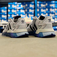 阿迪達(dá)斯 （adidas）三葉草男鞋女鞋夏季新款運(yùn)動(dòng)鞋復(fù)古老爹鞋網(wǎng)面透氣輕便緩震跑步鞋 H01716/灰色賽車藍(lán) 36.5
