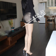 性感網(wǎng)格拼接半身裙高腰緊身包臀迷你裙戶(hù)外心機女透明露出超短裙 黑色4789 L