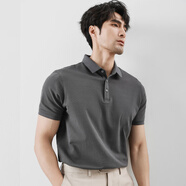 富紳（Virtue）夏季索羅娜涼爽親膚短袖POLO衫男士商務(wù)休閑透氣保羅衫 鐵灰 2XL （160-170斤）