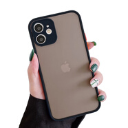 菲科斯 適用蘋果11promax手機殼新款邊框撞色磨砂iPhone xs max攝像頭全包X硅膠防摔 蘋果11【黑色】膚手感/鏡頭全包/不粘手印