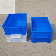 加厚膠箱塑料周轉箱長(cháng)方形框子大號膠盆零件盒膠框批發(fā)膠盤(pán)筐子 白色 3號外徑520*350*150