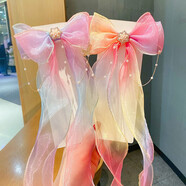 愛(ài)流行兒童蝴蝶結編發(fā)發(fā)夾女童發(fā)帶綁發(fā)馬尾發(fā)卡寶寶超仙飄帶公主頭飾發(fā)飾 2#艾洛公主2件套