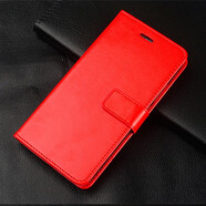 居小智適用紅米note9Pro手機殼翻蓋式皮套5G版redmi錢(qián)包款插卡外殼全包防摔軟內殼磁扣保護套男女款 紅米note9Pro【大紅色】 錢(qián)包式皮套