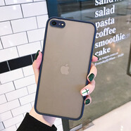名櫻 蘋果8Plus手機(jī)殼iPhoneSE2保護(hù)套透明磨砂6SP撞色硅膠7P全包防摔ip6s網(wǎng)紅男女 蘋果6/6S【寶石藍(lán)】+鋼化膜