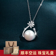 女士花朵銀珍珠項鏈女時尚簡約韓版氣質(zhì)大方真珍珠項鏈耳環(huán)套裝925銀飾珍珠吊墜送媽媽妻子七夕禮物 項鏈【精美禮盒】