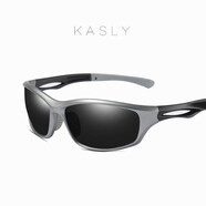 卡施利（KASLY）跑步眼鏡偏光太陽鏡防風(fēng)沙運(yùn)動太陽眼鏡男女墨鏡馬拉松騎行眼鏡 灰色