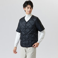 凡科短袖棉衣男加絨加厚棉服中老年人半袖保暖無領內(nèi)膽小棉襖內(nèi)穿護肩 2455黑色雙面 3XL （150-160斤內(nèi)）