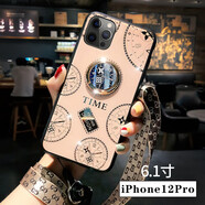 速舞 蘋果12Pro手機殼11女款xs鑲鉆12pro max磁吸指環(huán)mini支架x玻璃xr個性保護套 蘋果12Pro【玫瑰金】配全屏鋼化膜+掛繩