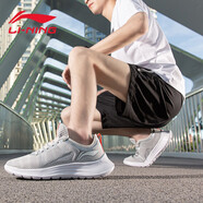 李寧（LI-NING）跑步鞋男鞋夏季新款鞋子網(wǎng)面透氣輕便跑鞋減震運動鞋男 硬幣灰 41.5