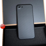 cance1凱夫拉纖維手機殼iPhoneX/Xs Max/XR碳纖維適用蘋果SE2手機保護套7/8p SE2 黑啞【半包】