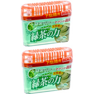 KOKUBO日本鞋柜除臭劑脫臭劑鞋箱除異味芳香劑鞋盒衣柜空氣清新劑綠茶香 鞋柜除味劑2盒 綠茶味150克