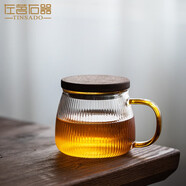 左茗右器玻璃泡茶杯茶水分離家用帶內膽過(guò)濾花茶杯辦公室個(gè)人喝水杯會(huì )議杯 貴妃杯-木蓋350ml