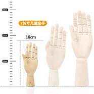 灝揚(yáng)昕木偶人擺件漫畫繪畫專用12寸素描木偶人體模型靈活可動活動關(guān)節(jié)畫畫小木頭人木手模型美術(shù)速寫比例 7英寸【18cm】小孩左手