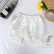 淑女來(lái)兮淑女來(lái)兮 可愛(ài)南瓜褲ita安全褲打底褲寬松夏少女軟妹防走光薄款燈籠短褲 白色兩條裝 均碼