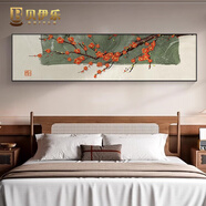 貝伊樂(lè)臥室床頭裝飾畫(huà)新中式大芬油畫(huà)村客廳沙發(fā)背景墻掛畫(huà)純手繪畫(huà)定制 梅花醉-A 40*150cm