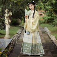 重回漢唐溶溶月豎領(lǐng)對襟襖馬面裙套裝原創(chuàng)明制漢服女款秋冬款 淺黃色豎領(lǐng)對襟襖/預(yù)售 付款45天 M