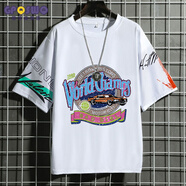 GPQSWQ夏季新款T恤短袖男五分袖青少年上衣服韓版ins潮百搭學(xué)生寬松半袖 1989 XS