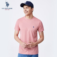 U.S. POLO ASSN.短袖T恤男夏季2024新款男士高端莫代爾體恤上衣圓領(lǐng)打底 淺粉色 M