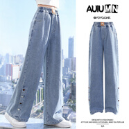 優(yōu)優(yōu)1點（Yoyo one）女童春裝套裝新款大童春季時髦洋氣衛(wèi)衣兒童春秋炸街女孩休閑 13068藍色 170cm